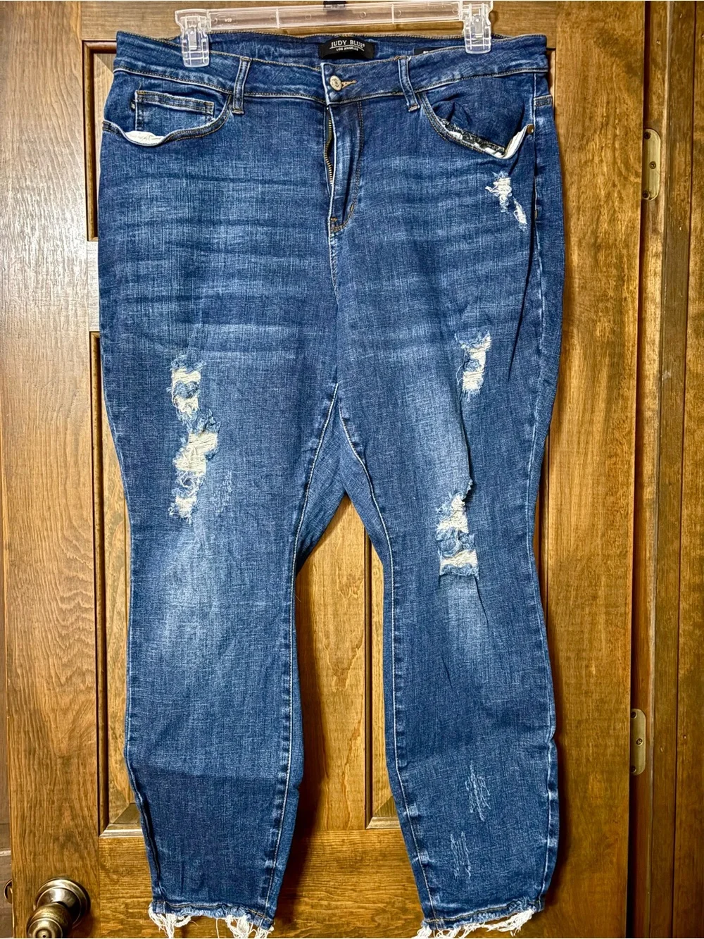 Judy Blue Dark Wash Distressed Skinny Jeans